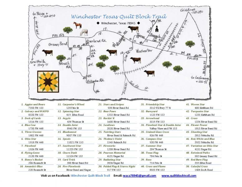 Pick Up A Painted Quilt Block Trail Map